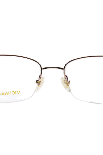 Michael Kors Unisex Adult  Rectangle Lens Burgundy Frame Eyeglasses