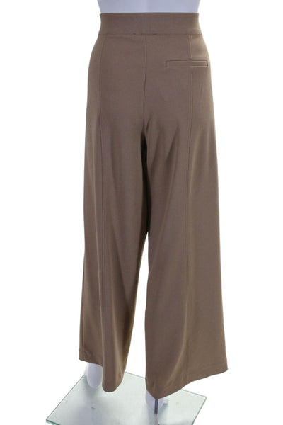 Halston Womens Elastic Waist Straight Leg Slip-On Casual Pants Tan Size M