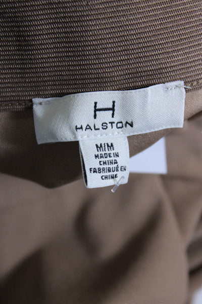 Halston Womens Elastic Waist Straight Leg Slip-On Casual Pants Tan Size M