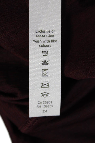 Lululemon Womens Short Sleeve Back Slit Athletic T shirt Burgundy Size 4