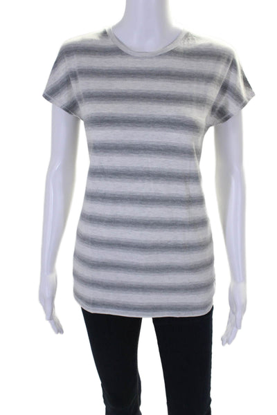 Lululemon Womens Cotton Sleeveless Striped T shirt Gray Size 6