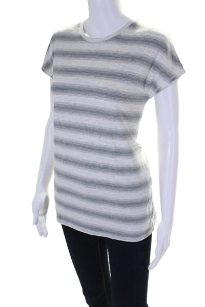 Lululemon Womens Cotton Sleeveless Striped T shirt Gray Size 6