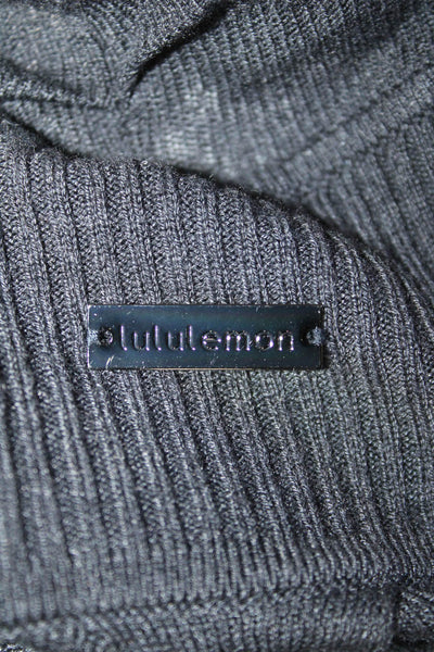 Lululemon Womens Ribbed Knit Op Front Cardigan Sweater Blue Size 8