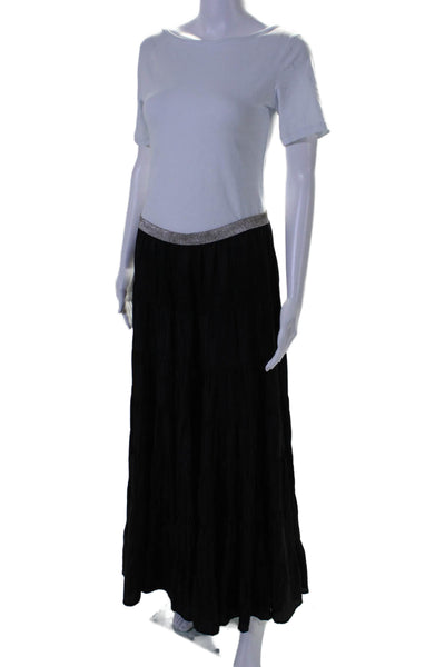 Twelfth Street by Cynthia Vincent Womens Black Pull On Tiered Maxi Skirt Size S