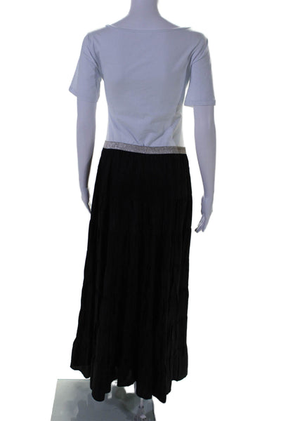 Twelfth Street by Cynthia Vincent Womens Black Pull On Tiered Maxi Skirt Size S