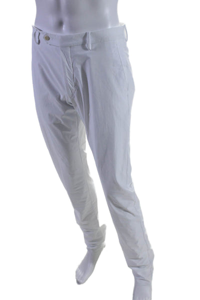 Zanella Mens Solid White Flat Front Active Straight Leg Pants Size 32