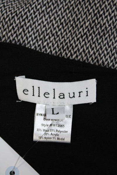 Ellelauri Womens Long Sleeve Scoop Neck Back Zip Dress Black Size Large