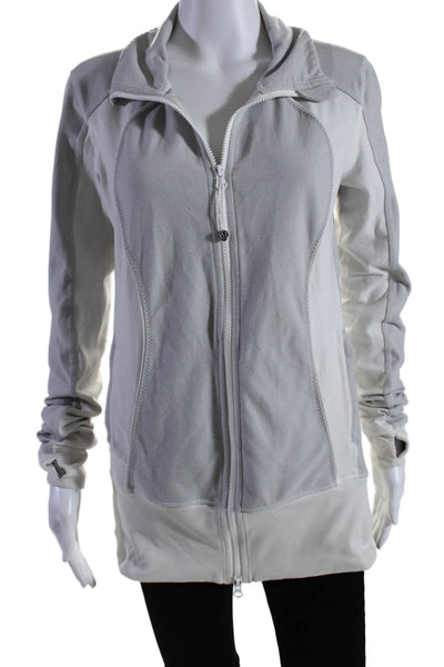 Lululemon Womens Colorblock Zip Collared Long Sleeve Athletic Jacket Gray Size S