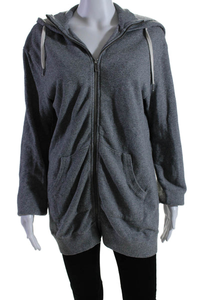 Splendid Womens Cotton Zipped Long Sleeve Hooded Casual Jacket Gray Size S