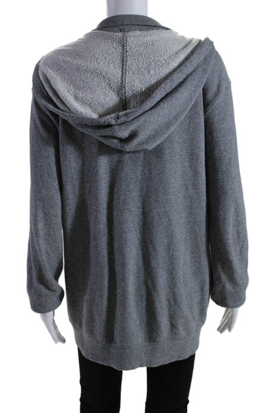 Splendid Womens Cotton Zipped Long Sleeve Hooded Casual Jacket Gray Size S