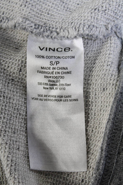 Vince Womens Cotton Spotted Print Long Sleeve Pullover Hoodie Gray Size S