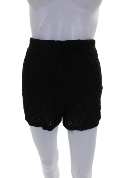 Something Navy Womens Cotton Blend Knit Elastic Waist Shorts Black Size XXS