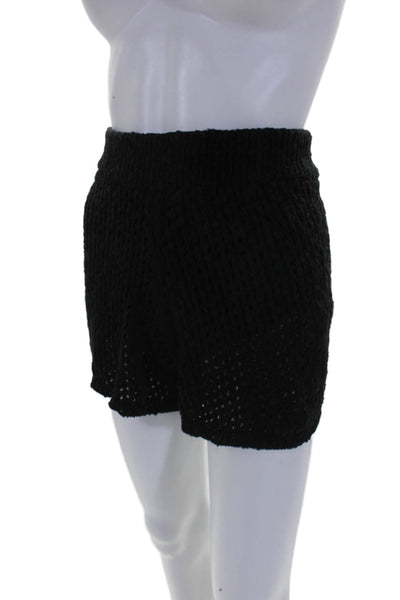 Something Navy Womens Cotton Blend Knit Elastic Waist Shorts Black Size XXS