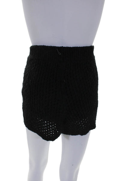 Something Navy Womens Cotton Blend Knit Elastic Waist Shorts Black Size XXS