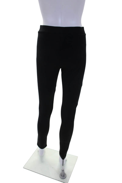 Theory Womens Stretch Elastic Waist Mid-Rise Ankle Leggings Black Size S