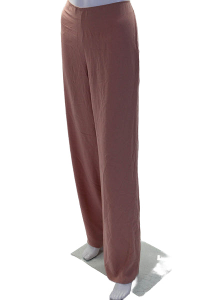 Gianfranco Ferre Womens Silk High Rise Wide Leg Pants Rose Pink Size EUR 40