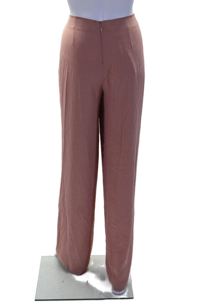 Gianfranco Ferre Womens Silk High Rise Wide Leg Pants Rose Pink Size EUR 40