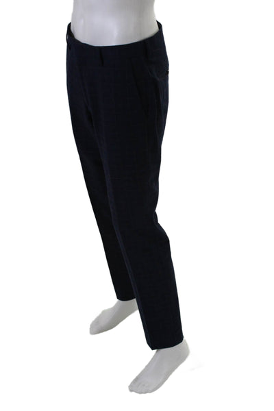 J Crew Mens Striped Print Hook & Eye Flat Front Dress Pants Navy Size EUR 31
