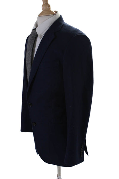 J Crew Mens Wool Darted Buttoned Long Sleeve Collared Blazer Navy Size EUR 38