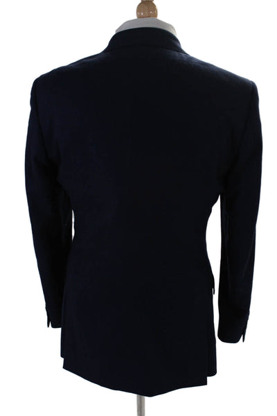 J Crew Mens Wool Darted Buttoned Long Sleeve Collared Blazer Navy Size EUR 38