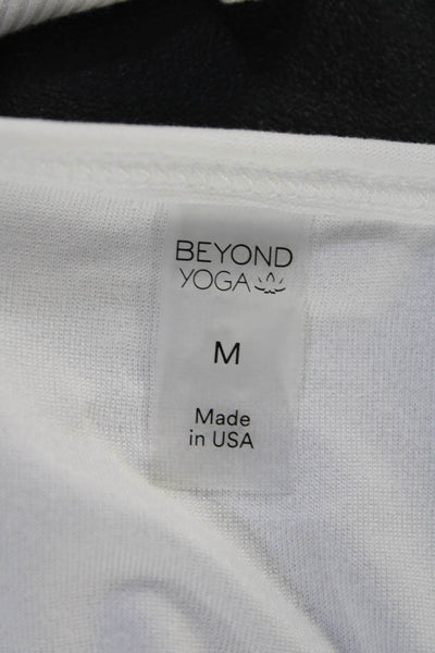 Beyond Yoga Standard James Perse Womens Tee Shirt White Gray Size Medium 2 Lot 2