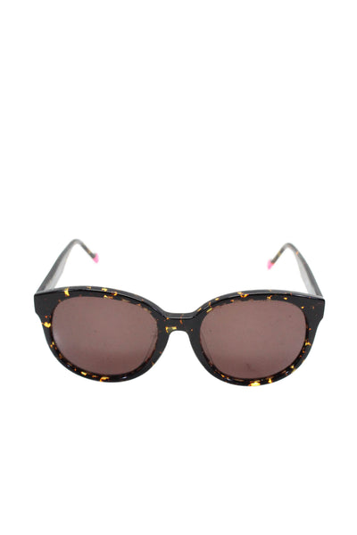 Le Specs Fantasy Womens Abstract Print Sunglasses Plastic Brown