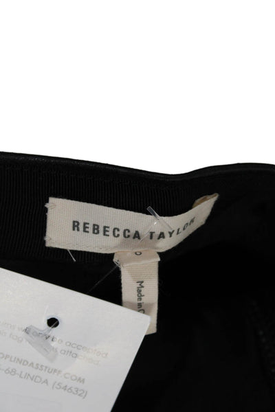 Rebecca Taylor Womens Back Zip High Waisted Flare Skirt Faux Leather Black 0