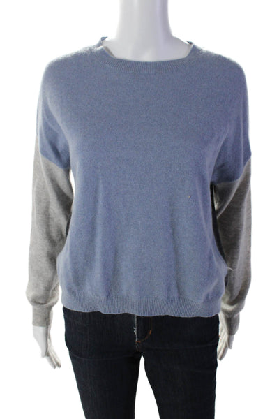 The Cashmere Project Womens Crew Neck Thick Knit Sweater Cashmere Blue XS