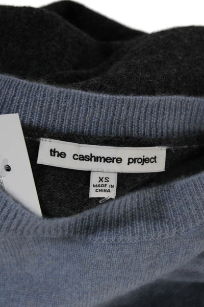 The Cashmere Project Womens Crew Neck Thick Knit Sweater Cashmere Blue XS