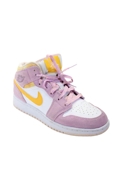 Nike Air Jordan Womens Lace Up High Top Athletic Sneakers Leather Pink Size 5.5