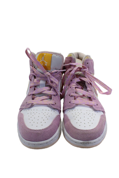 Nike Air Jordan Womens Lace Up High Top Athletic Sneakers Leather Pink Size 5.5