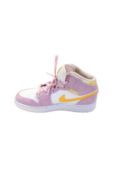 Nike Air Jordan Womens Lace Up High Top Athletic Sneakers Leather Pink Size 5.5