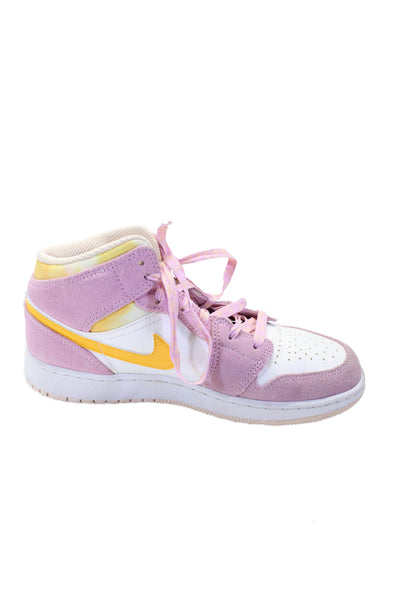 Nike Air Jordan Womens Lace Up High Top Athletic Sneakers Leather Pink Size 5.5