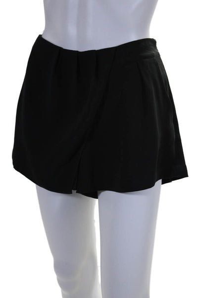 Joie Womens Solid Black Pleated Mid-Rise Mini Shorts Size S