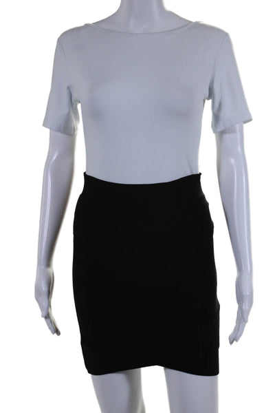 BCBGMAXAZRIA Womens Solid Black Pull On Mini Pencil Skirt Size S