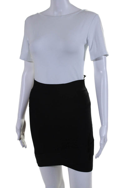 BCBGMAXAZRIA Womens Solid Black Pull On Mini Pencil Skirt Size S