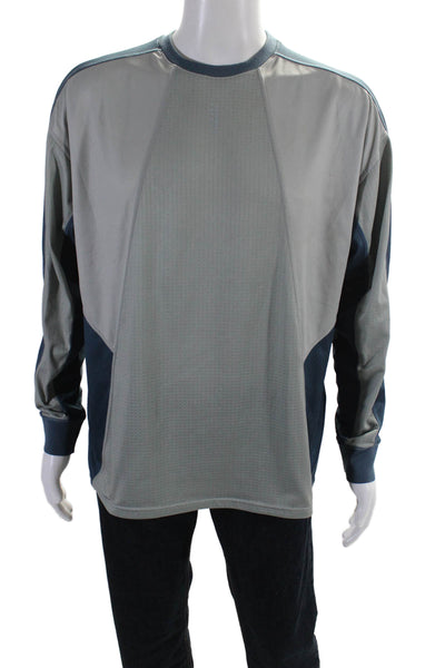 Kith Mens Colorblock Round Neck Long Sleeve Pullover Jersey Shirt Blue Size M