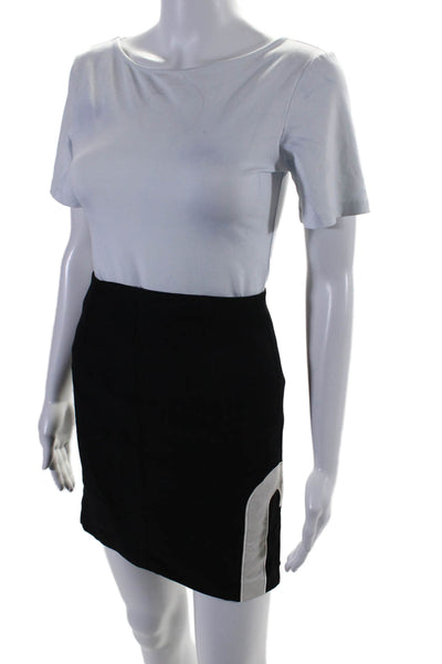 Moschino Cheap & Chic Womens CHIC Lined A-Line Short Skirt Black White Size 8