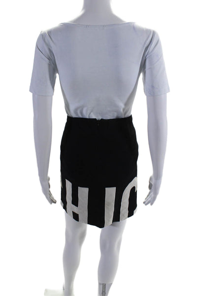 Moschino Cheap & Chic Womens CHIC Lined A-Line Short Skirt Black White Size 8