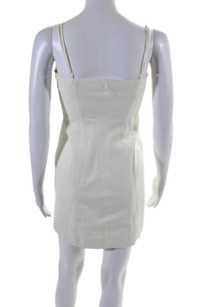 10 Crosby Derek Lam Womens Cotton Sleeveless Zip Up Mini Dress Cream Size 0