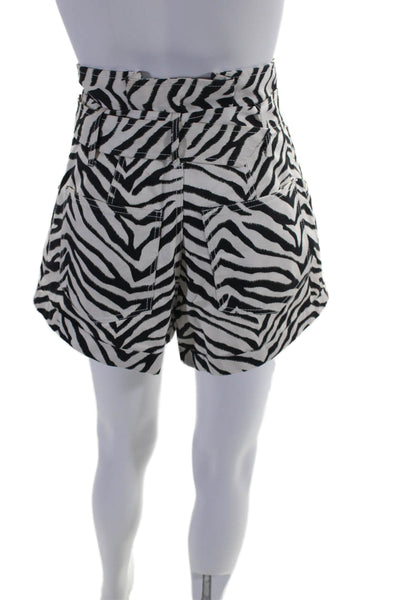 Marissa Webb Womens Cotton White Zebra Belt High Rise Mini Shorts Size 2