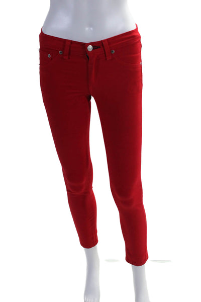 Rag & Bone Jean For Intermix Womens Red Cotton Skinny Leggings Jeans Size 24