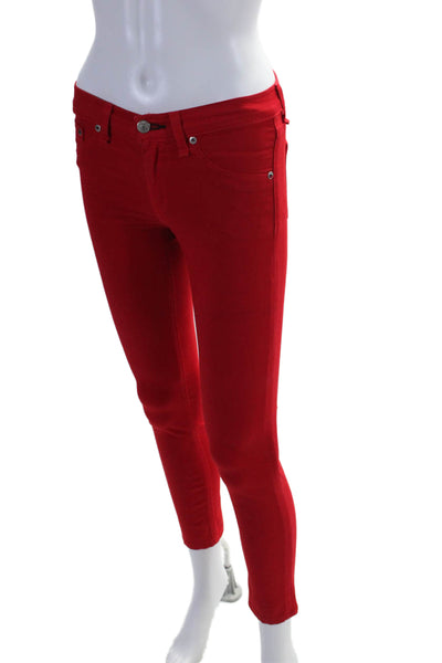 Rag & Bone Jean For Intermix Womens Red Cotton Skinny Leggings Jeans Size 24