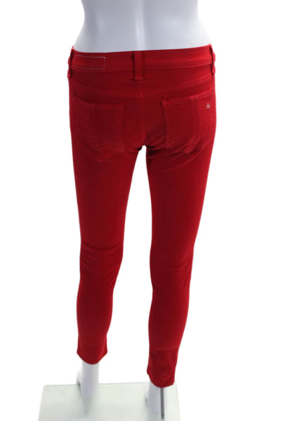 Rag & Bone Jean For Intermix Womens Red Cotton Skinny Leggings Jeans Size 24