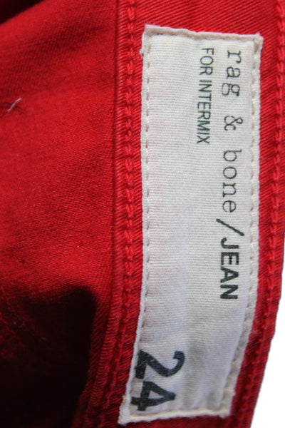 Rag & Bone Jean For Intermix Womens Red Cotton Skinny Leggings Jeans Size 24