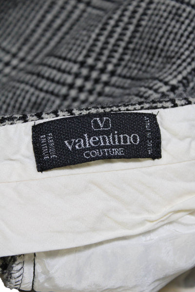 Valentino Couture Womens Gray Plaid High Rise Straight Leg Pants Size 30