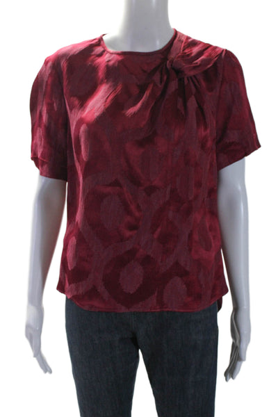 Etoile Isabel Marant Womens Jacquard High Low Blouse Top Red Size EUR 44