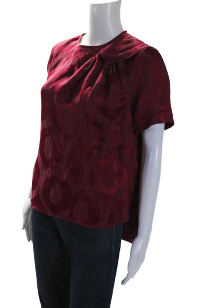 Etoile Isabel Marant Womens Jacquard High Low Blouse Top Red Size EUR 44