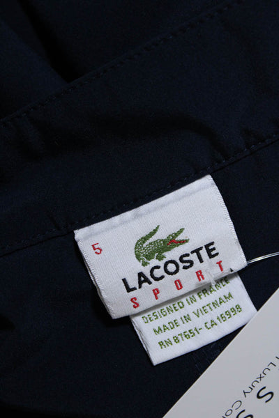 Lacoste Sport Mens Ruched Buttoned Flat Front Slip-On Casual Shorts Navy Size 5