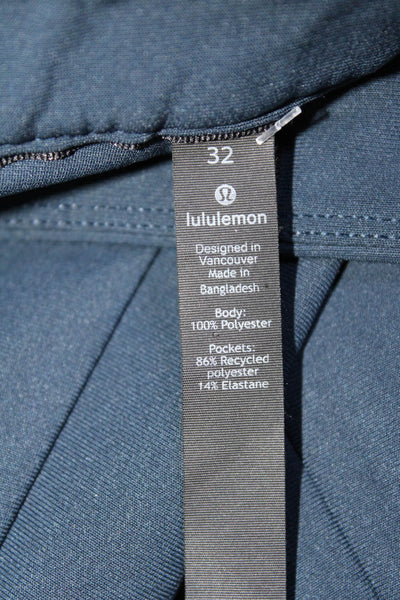 Lululemon Mens Buttoned Slip-On Zipped Casual Straight Pants Navy Size EUR 32